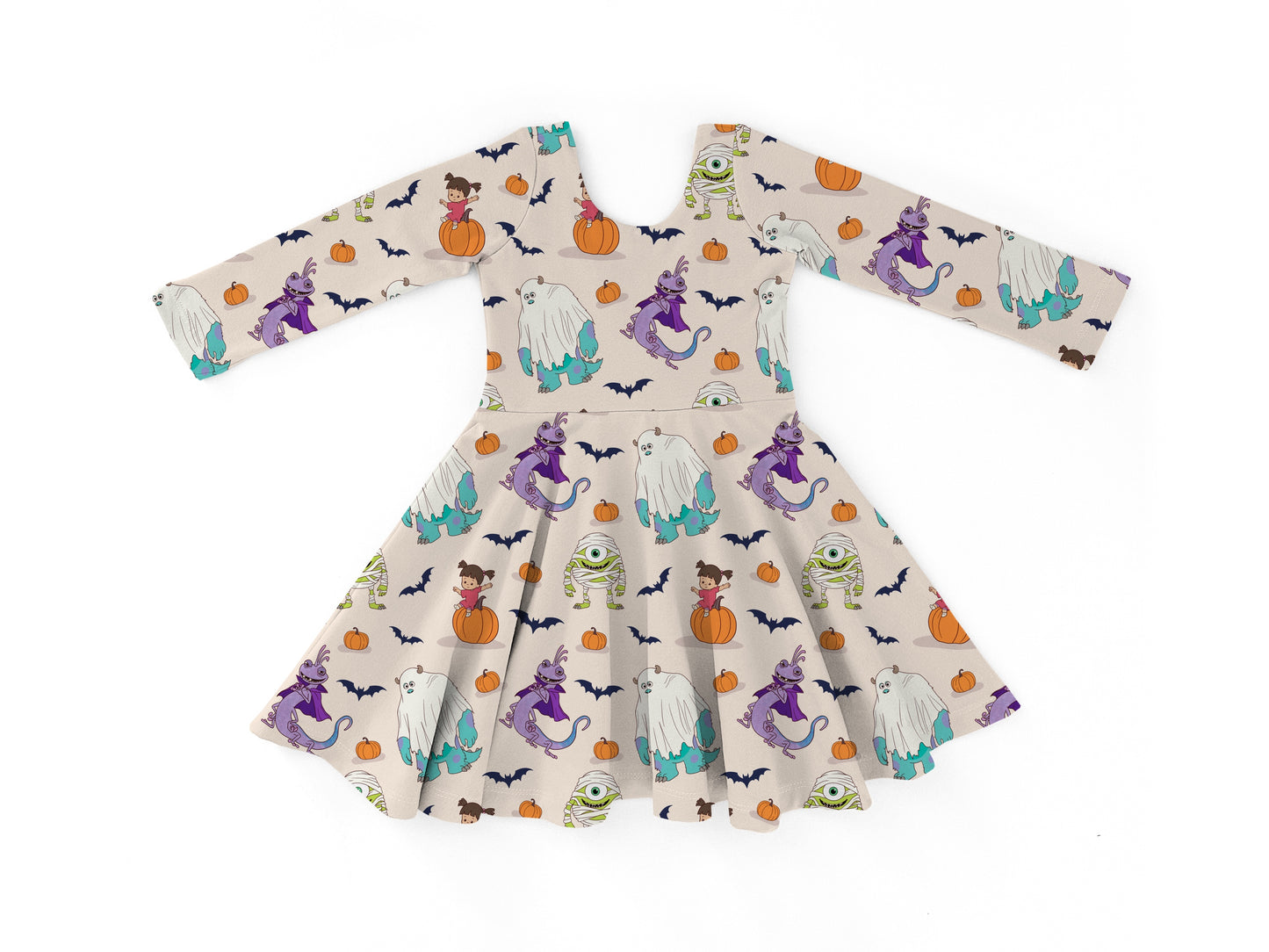 PREORDER Monster Halloween Long Sleeve Dress (Exclusive Print)