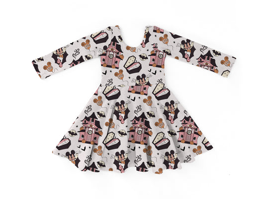 PREORDER Haunted Mouse Long Sleeve Dress