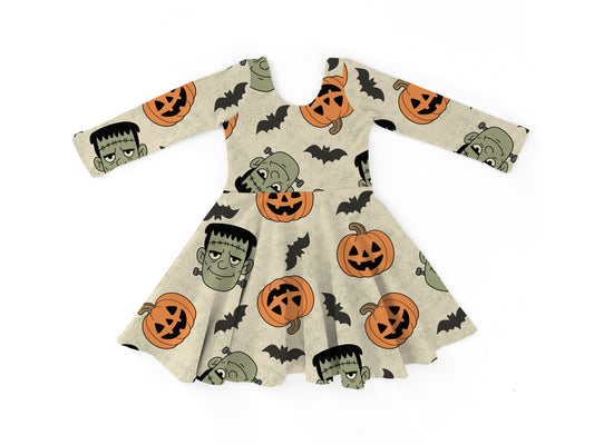 PREORDER Frankenstein Long Sleeve Dress (Exclusive Print)