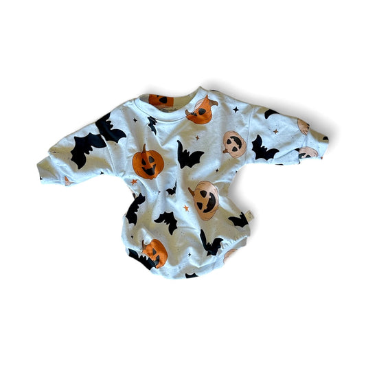 Bats and Pumpkins Sweater Romper