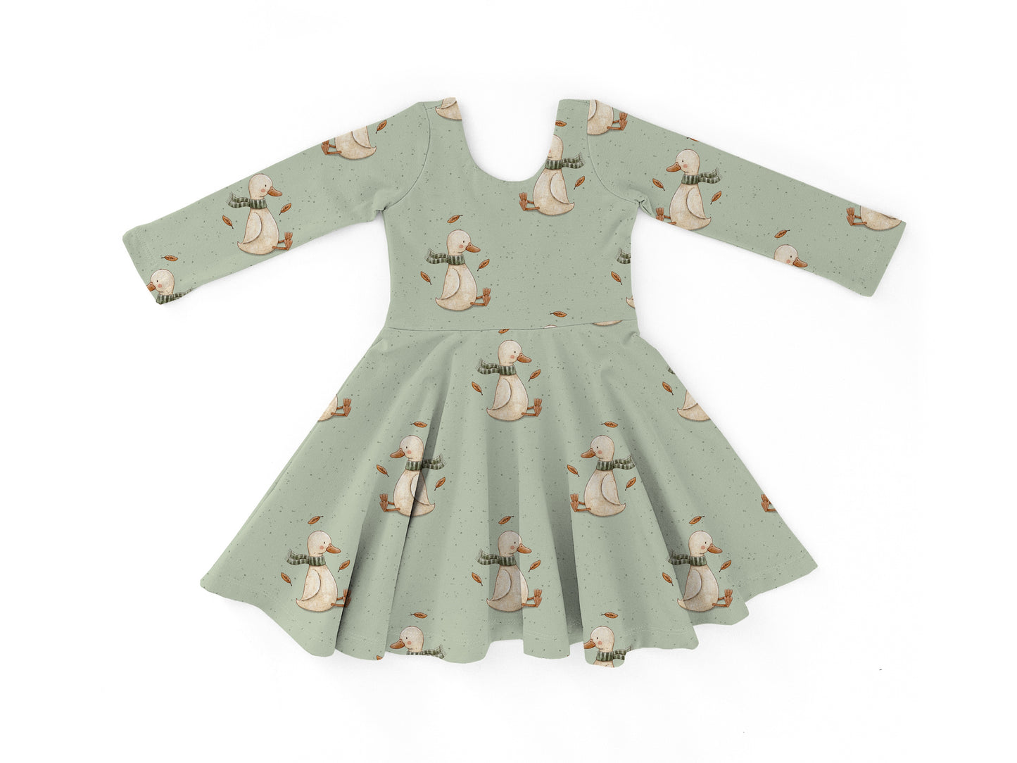 PREORDER Fall Ducks Long Sleeve Dress
