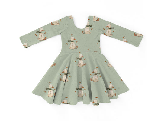 PREORDER Fall Ducks Long Sleeve Dress
